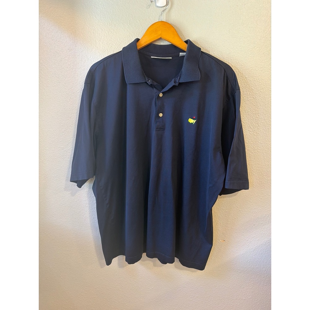Augusta National Golf Shop Polo Shirt Mens XL Navy Blue‎ Masters Mercerized VTG